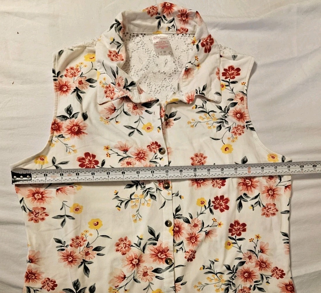 No Bounderies Button Up Pink Floral Lace Cutaway Back Dress Pre-own Sz XL 15/17