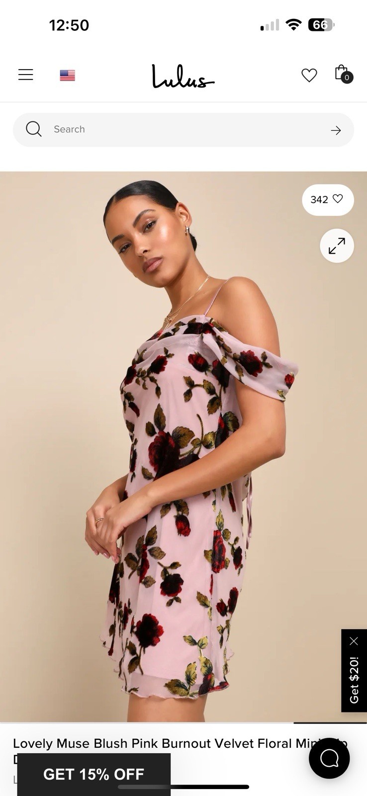 Vintage Style Muse Blush Pink Burnout Velvet Floral Mini Slip Dress Y2K Size US2