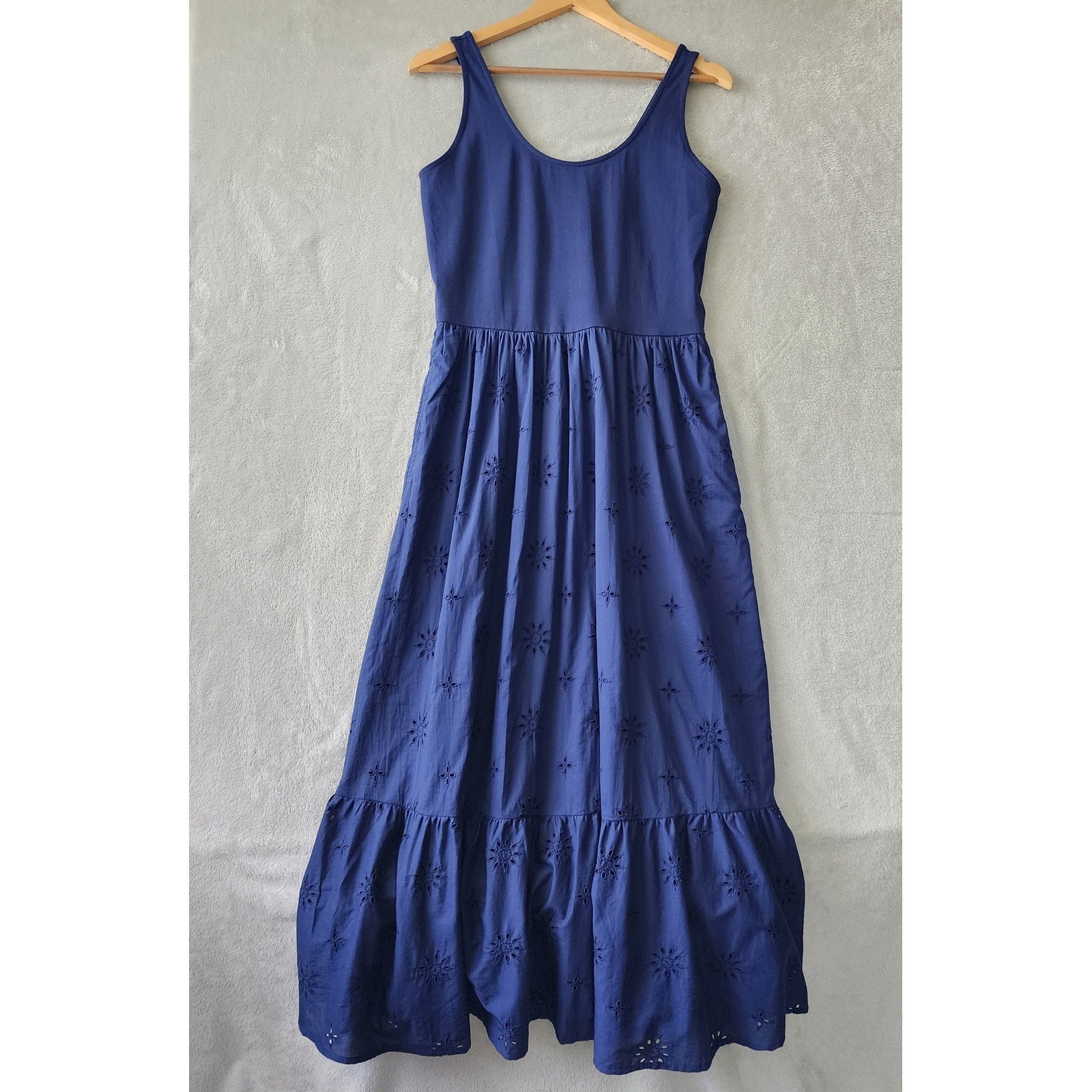 J.Crew Dress Womens Size Medium Tall Navy Blue Embroidered Eyelet Lace MT NWT