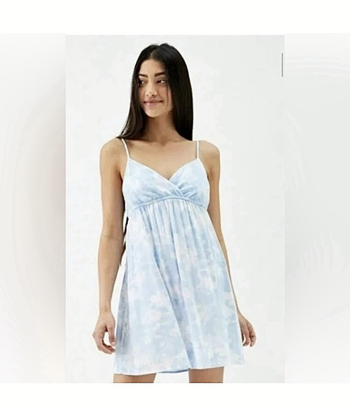 NEW Kendall + Kylie PacSun Dress Womens S Blue Tie Dye Babydoll Mini Beach Sun