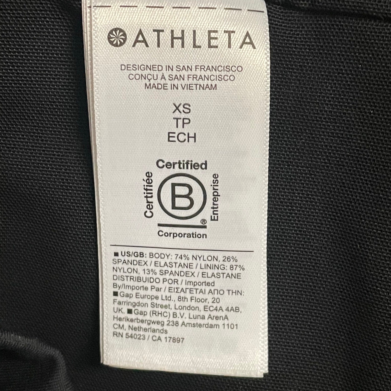 Athleta Spandex Blend Zip Up Front Long Sleeve Delancey Skyline Dress Black XS