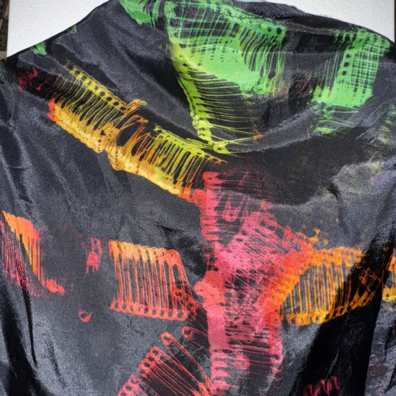 McQ Alexander McQueen Digital Print Safety Pin Cocoon Dress w/Pockets IT40