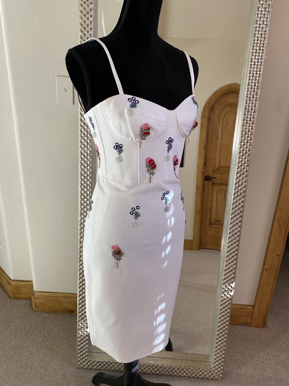 Cushnie Et Ochs White Bustier Sweetheart Neckline Knee Length Pencil Dress US 4