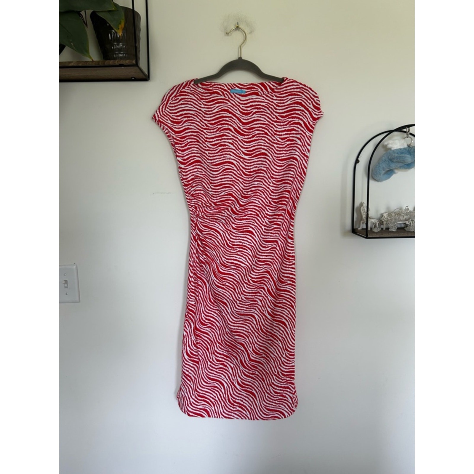 J.McLaughlin Kasia Cap Sleeve Drop Shoulder Side Ruched Knee Length Dress XS