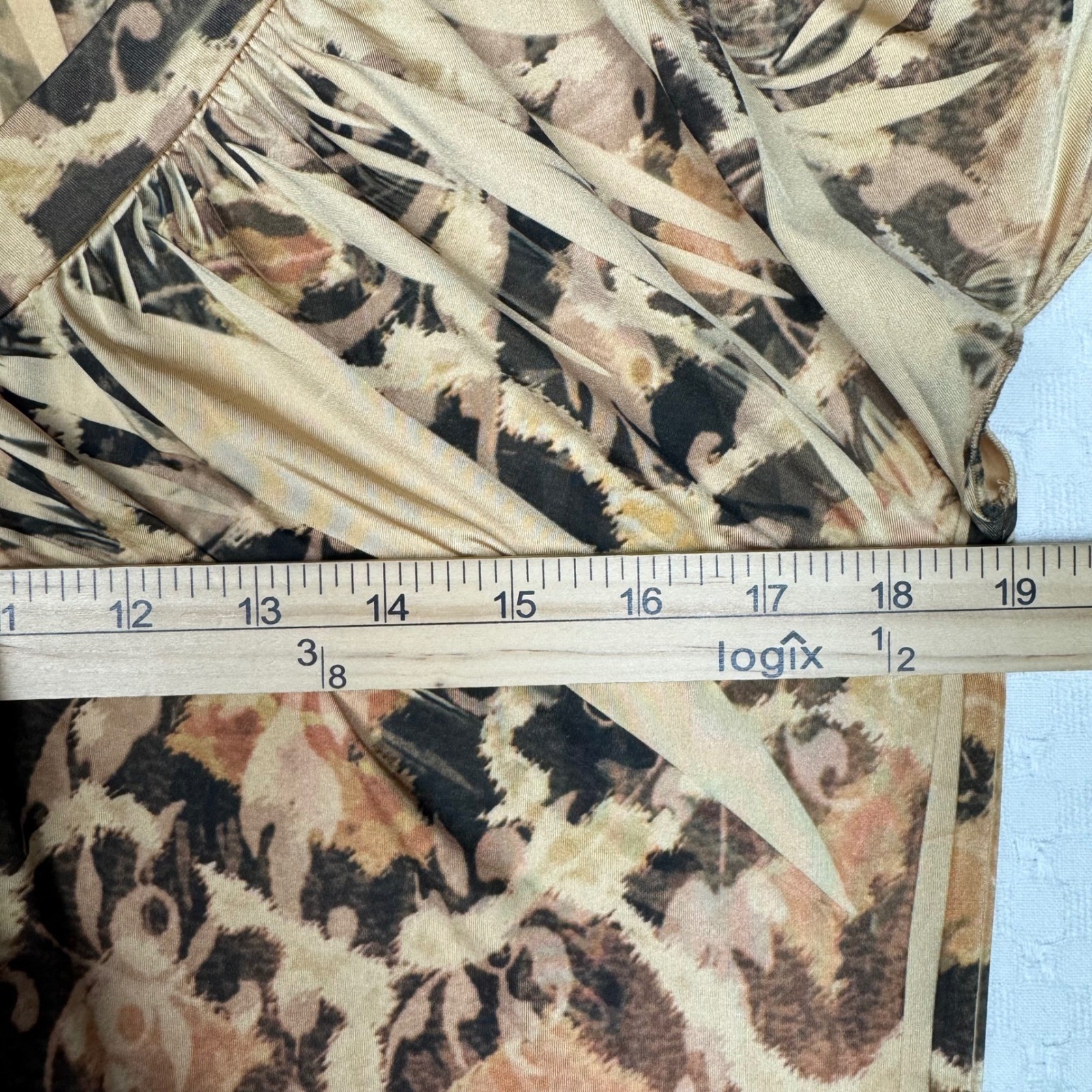 La Belle Women Medium Animal Print Mini Tunic Dress Stretch Y2K Boho Made in USA