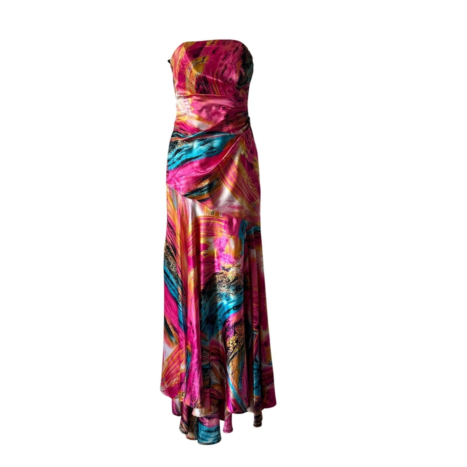Speechless Dress Junior 1 Pink Multicolor Maxi Dopamine Satin Sleeveless Prom