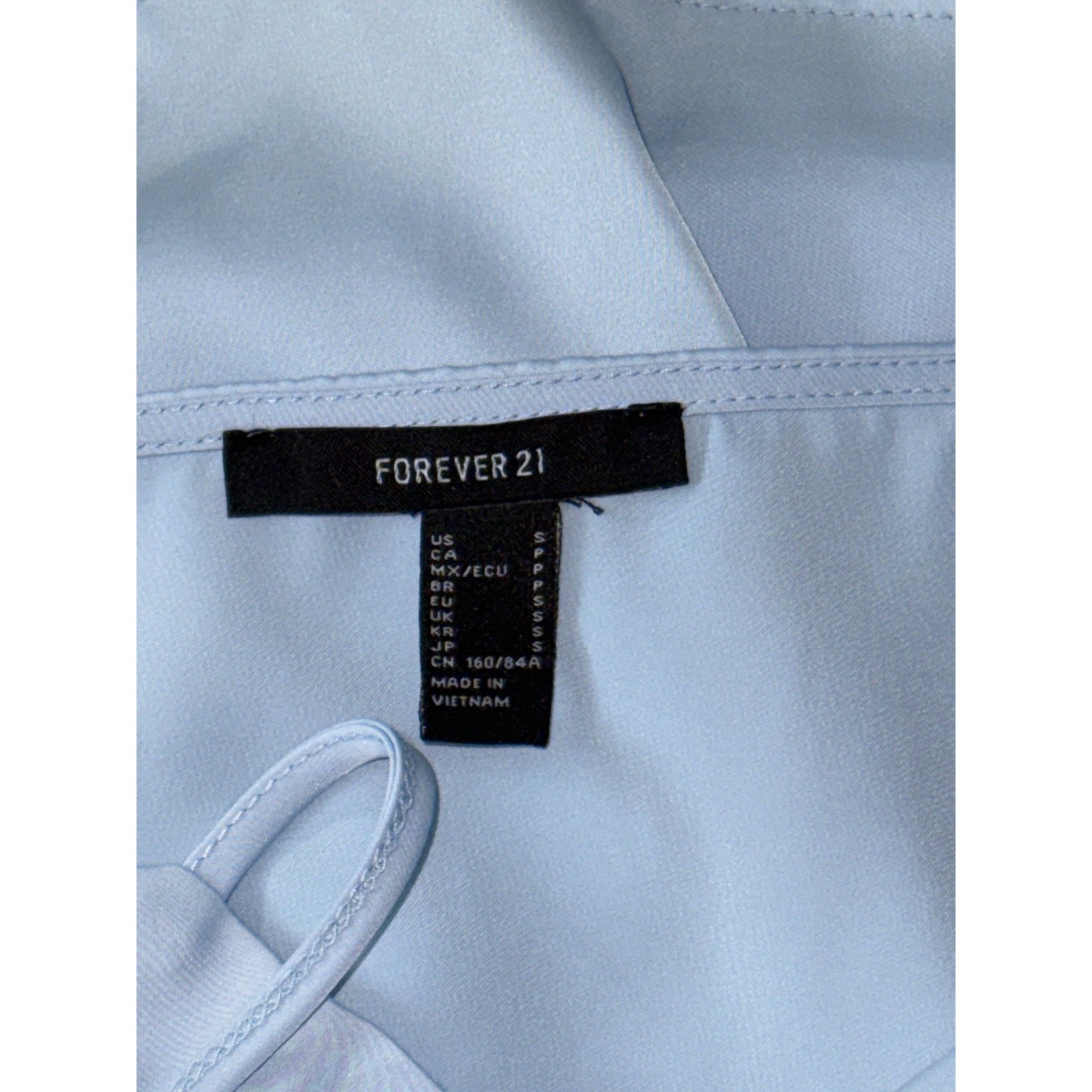 FOREVER 21 LIGHT BLUE SQUARE NECK STRETCHY SLEEVELESS WOMEN’S CAMI DRESS Small