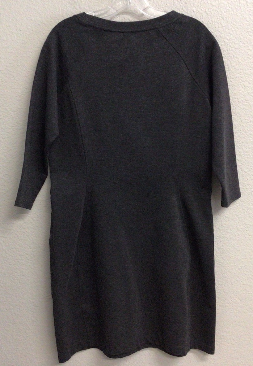 Merrell Solid Gray Dress 3/4 Sleeve Women’s Size Large Stretch Zipper Pocket