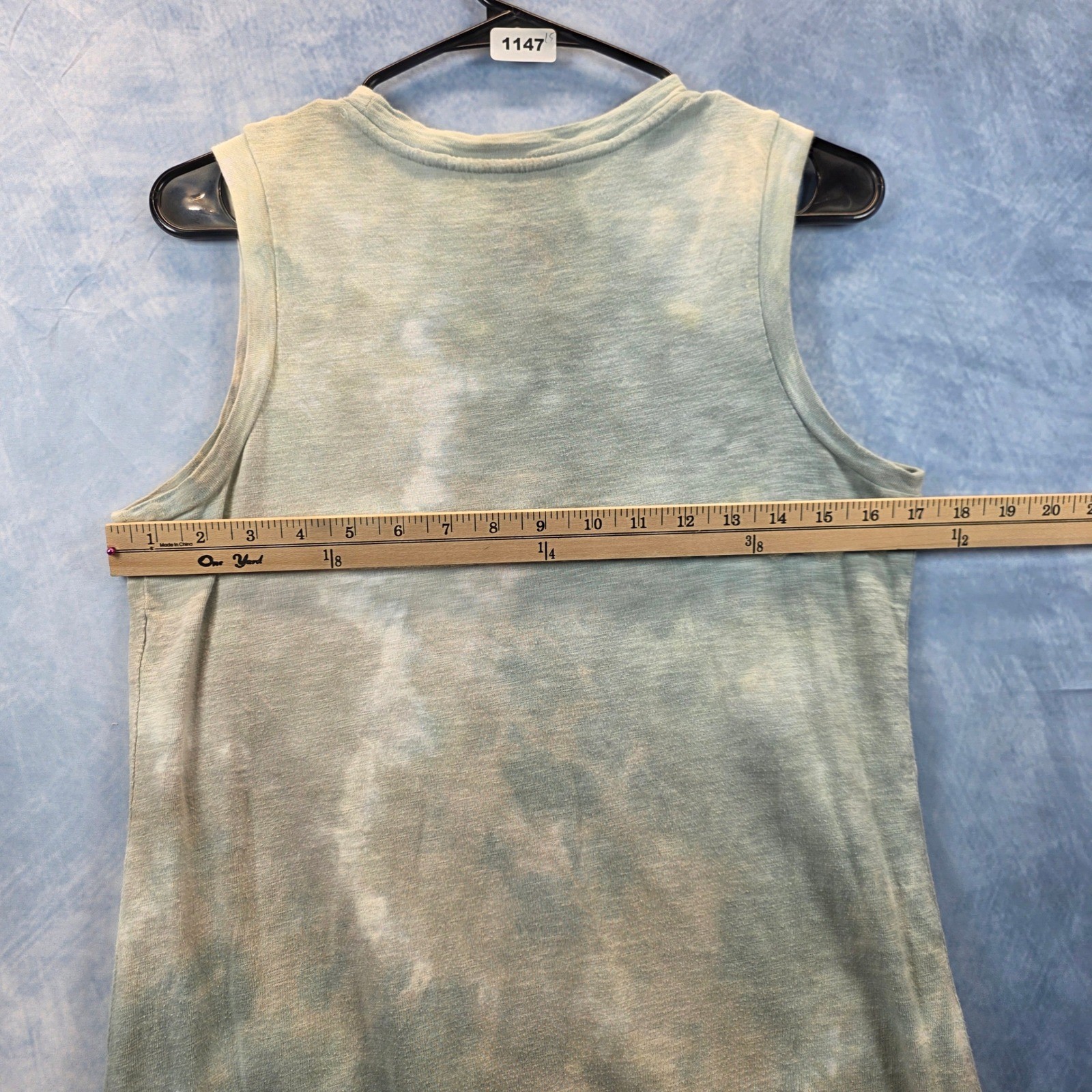 Universal Thread Womens XS Tie Dye Sleeveles Maxi Dress Green Crew Neck Slit Hem