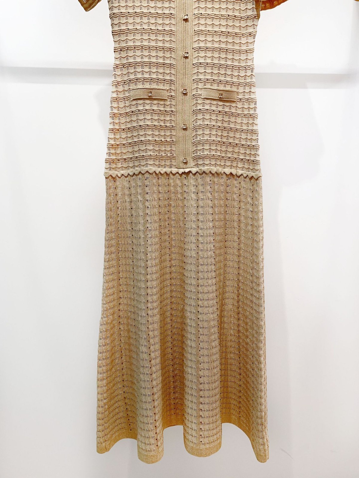 🎁AUTHENTIC Sandro Women Puff Sleeves Round Neck Knit Slim Sweet Long Dress SML