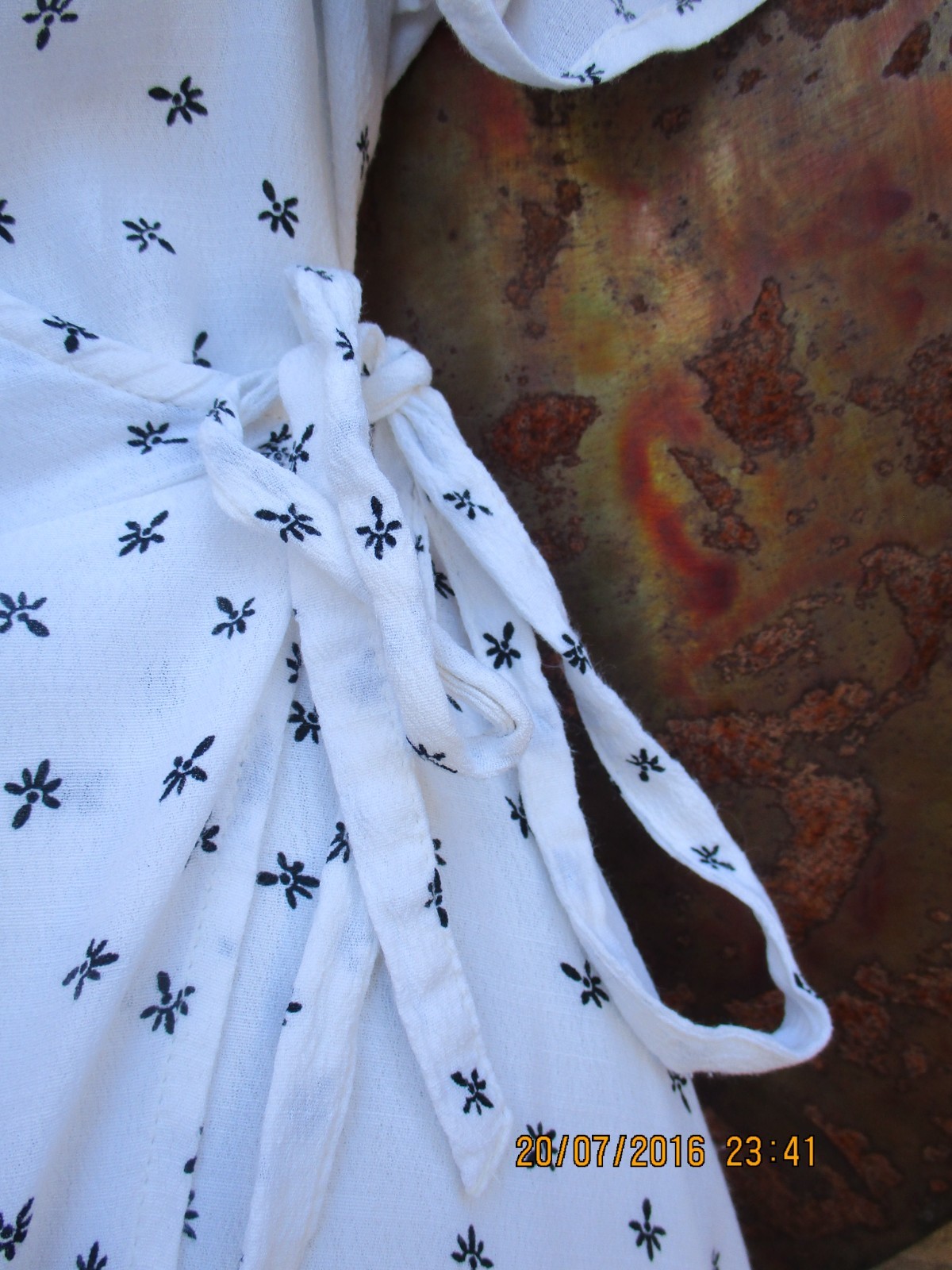 M&S Per Una Size 22 Ivory Ditsy Floral Print Wrap Dress