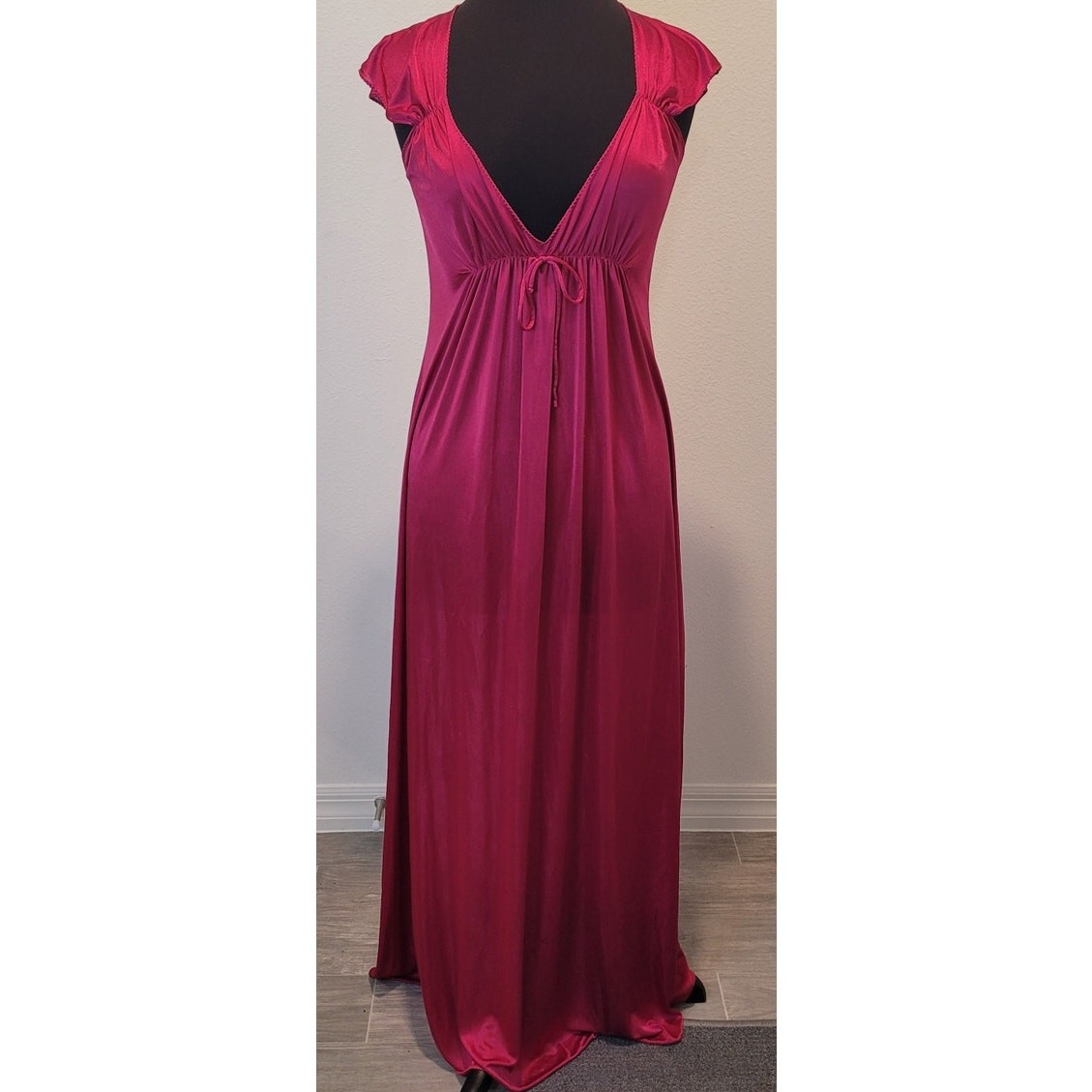 VTG 70s John Closs for Cira Pink Silky Nightgown Maxi Slip Dress XS S