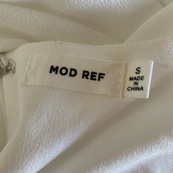 Mod Ref Midi Dress Small White Embroidered Boho Resort Beach Bridal Casual