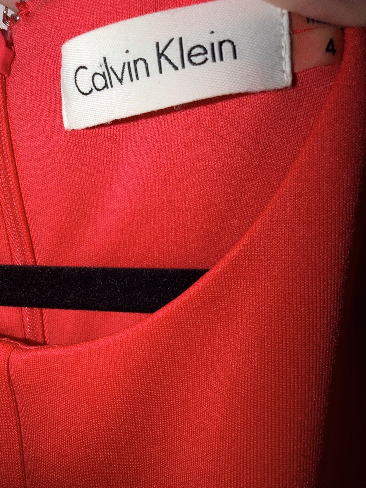 Mini Red Dress Sleeveless Pockets Pleated Size 4 Calvin Klein Formal
