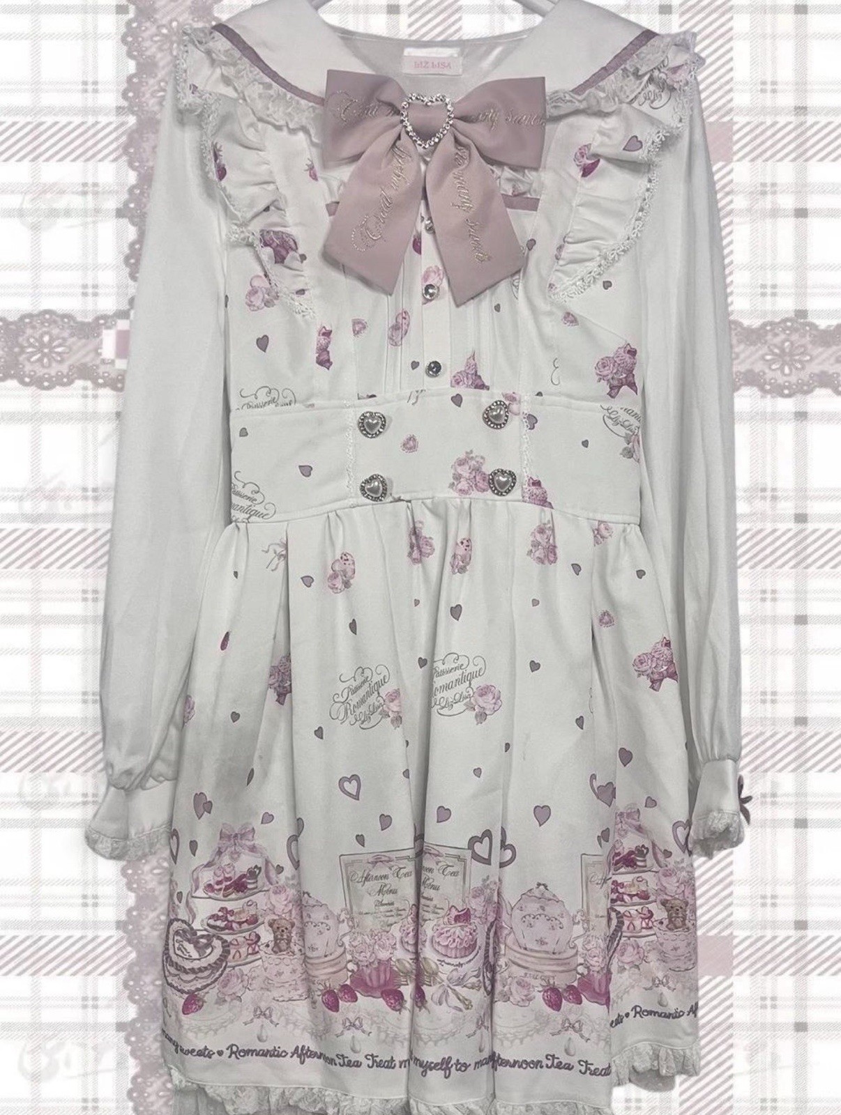 Liz Lisa Many Hearts Afternoontea Patterned dress White