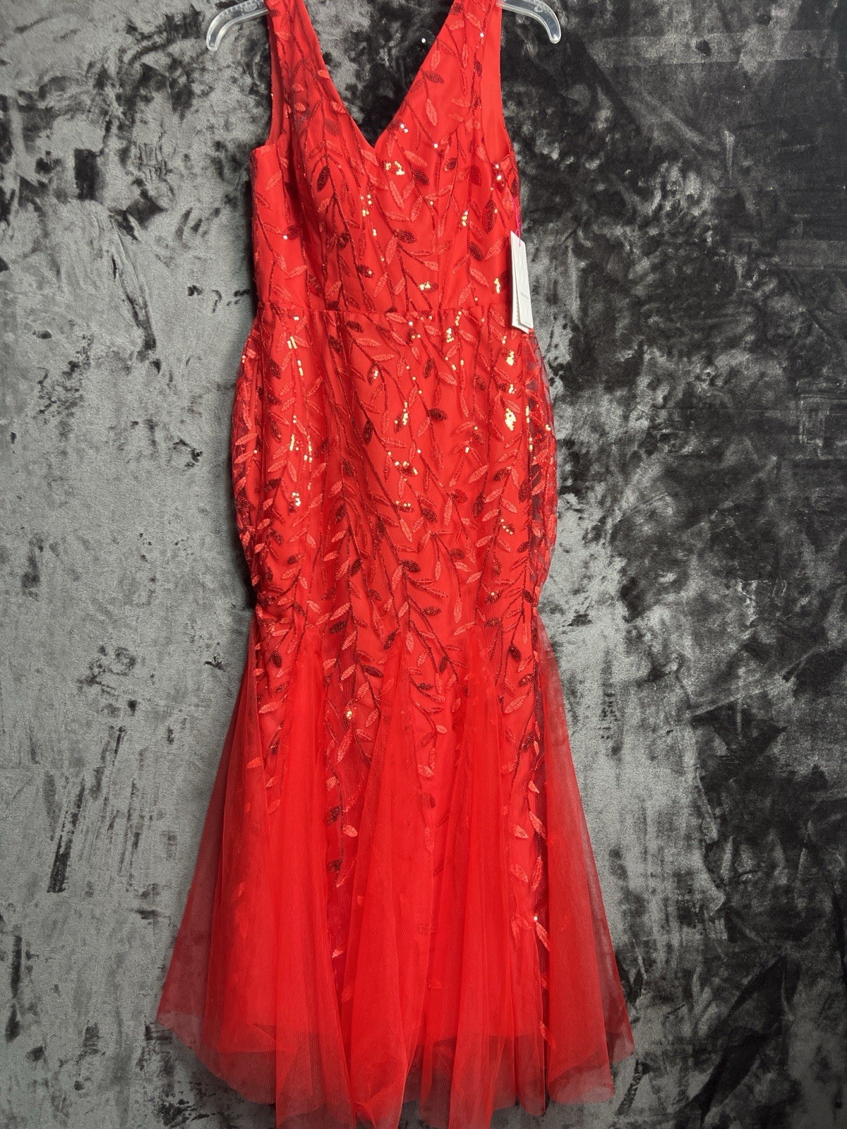 Witness of Love Red Sequin Tulle Dress Wms Small Corset Prom Wedding Formal NWT