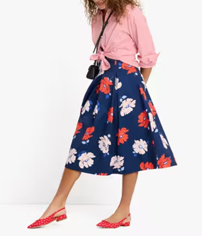 Kate Spade Dotty Floral Faille Cocktail Dress in French Navy sz 4, 6, 10 $498