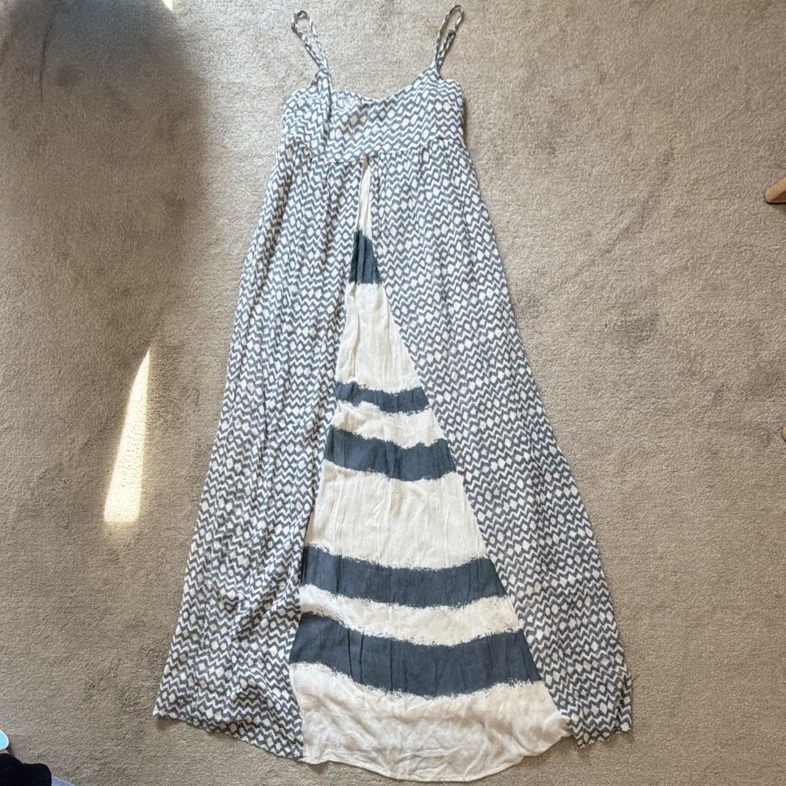 O’Neill Women’s Blue/White Spaghetti Strap Beach Maxi Dress Size Small/Medium