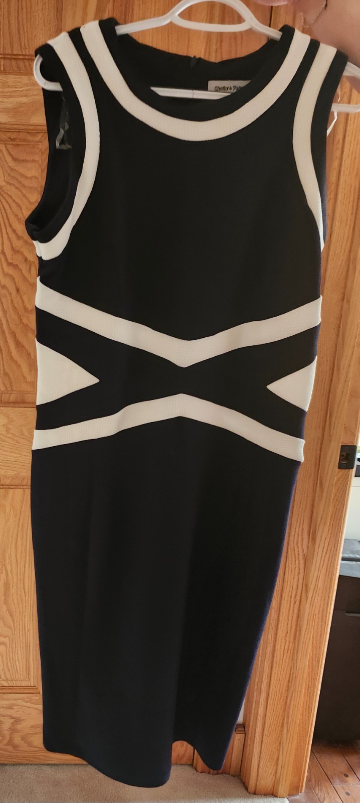 Shelby & Palmer Classic Blue White Sleeveless Sheath Dress Women’s Size 12