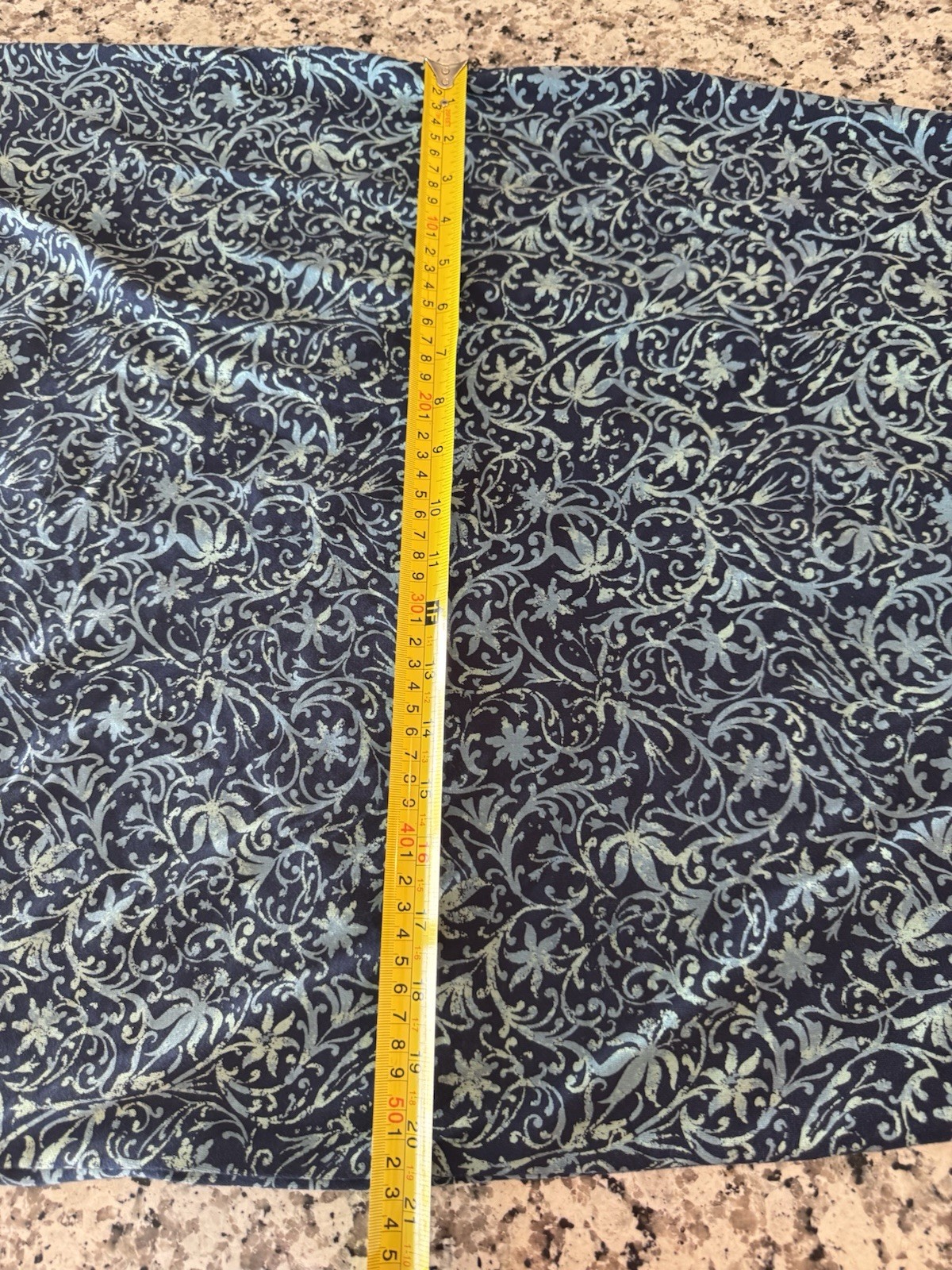 Peruvian Connection Blue Scroll Print Cotton Lycra Midi Dress Size M Stretch