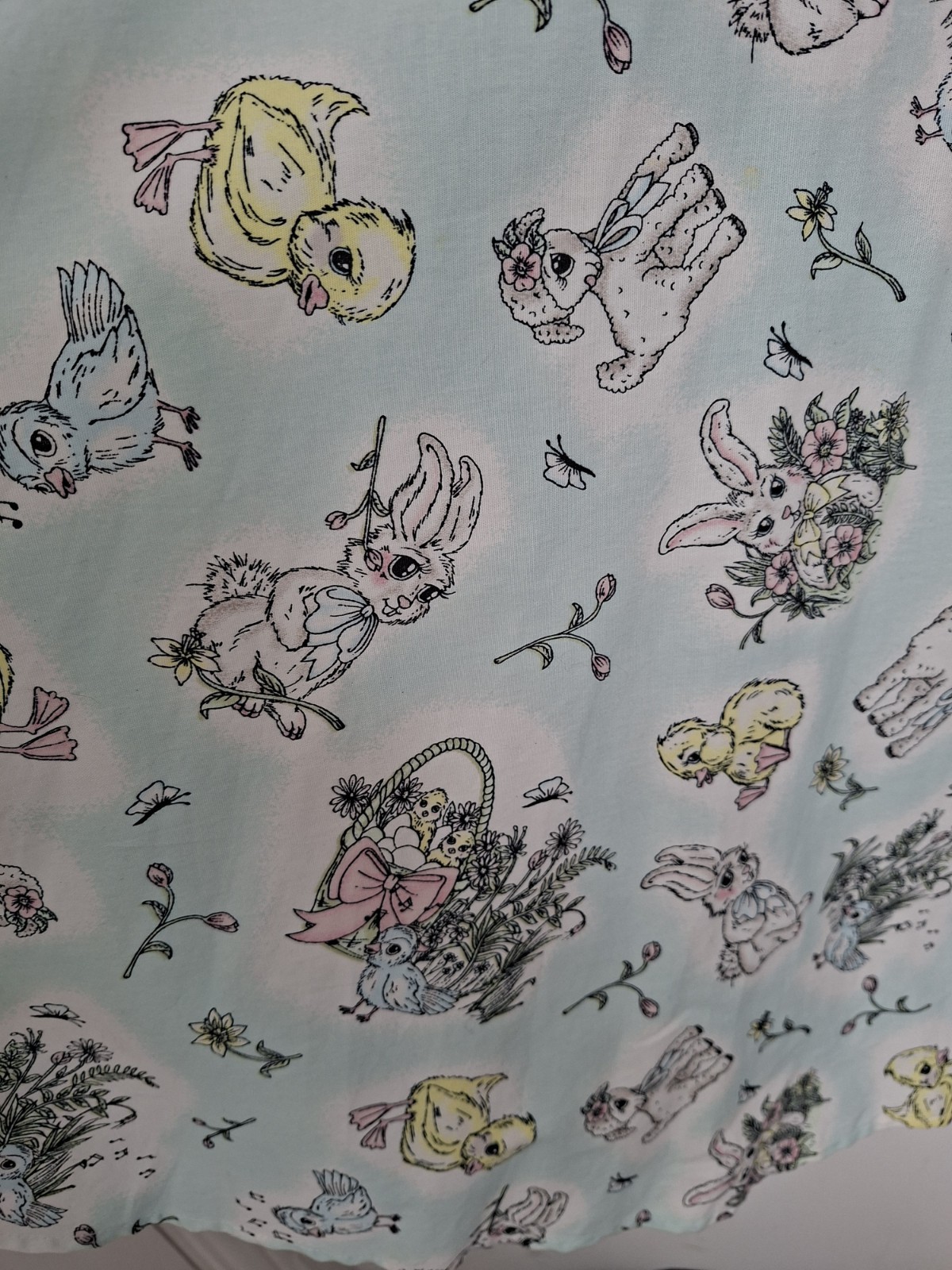 Hell Bunny Light Blue Ducks, Rabbits Lambs Floral Summer Dress Size Small UK 10