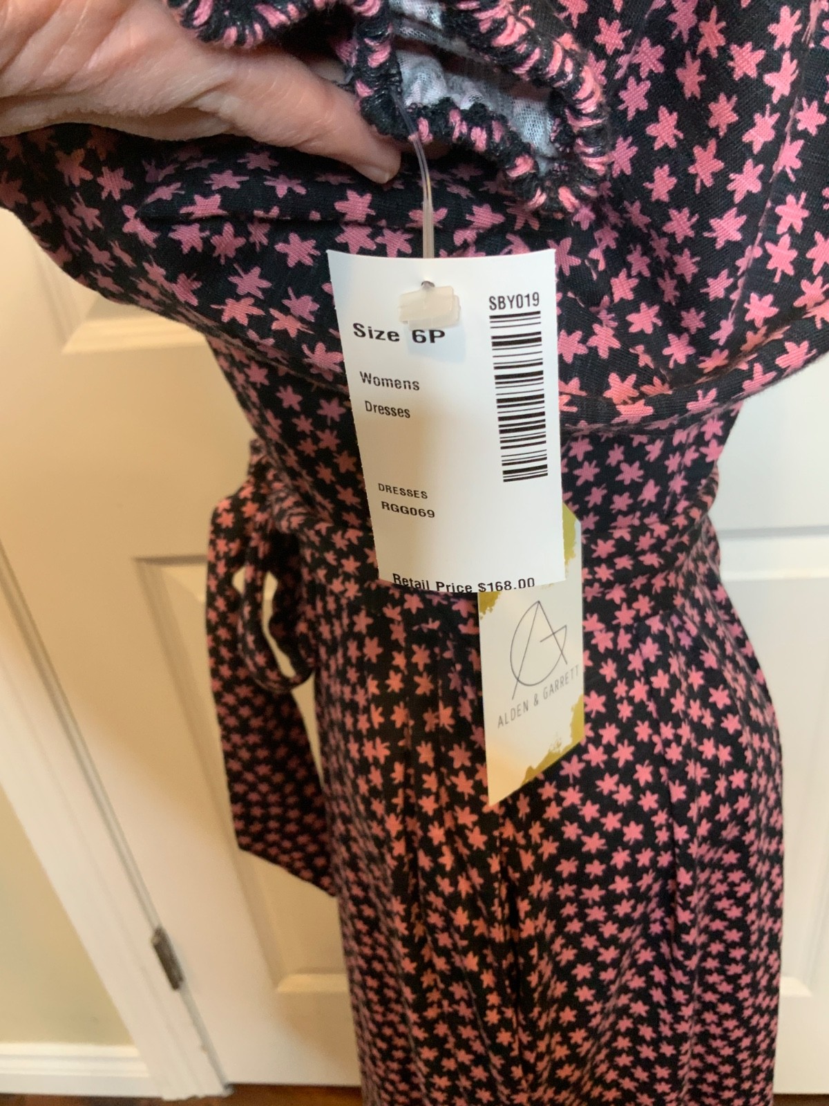 Boden Black & Pink Floral Patterned Midi Dress, Size 6P, NWT! $168.00