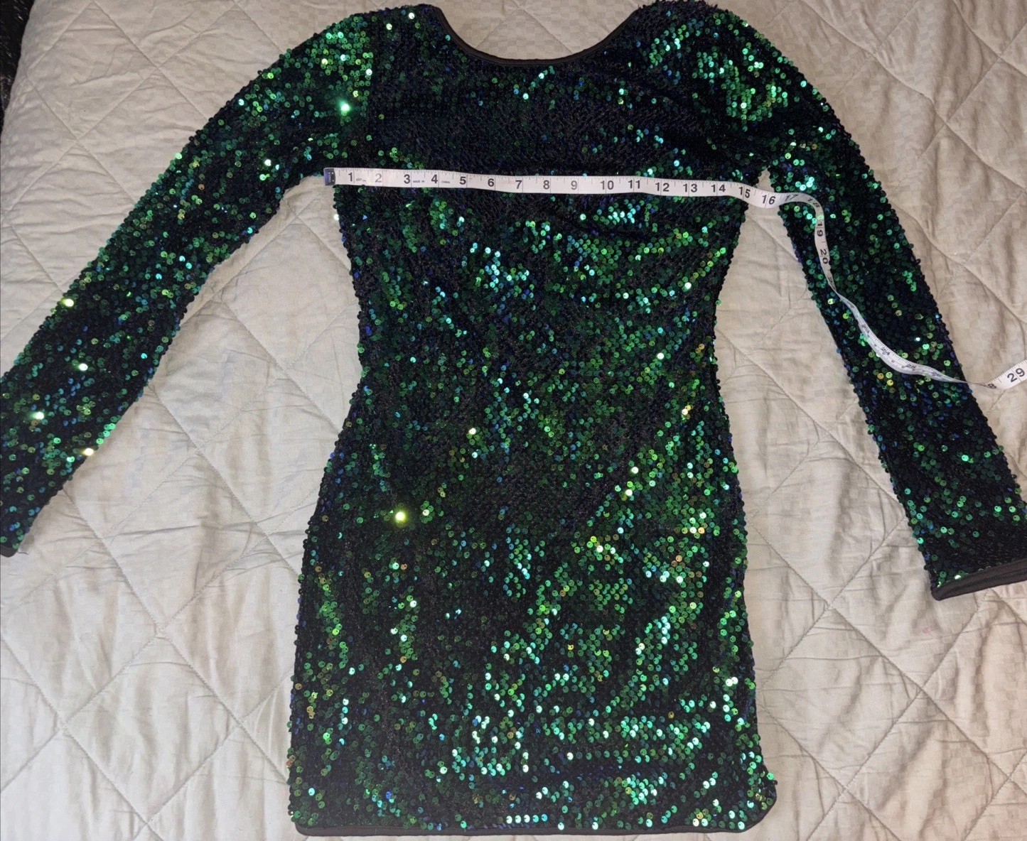 Privy Privately Privileged Sequins Holiday Prom Party Formal Mini Emerald Dress