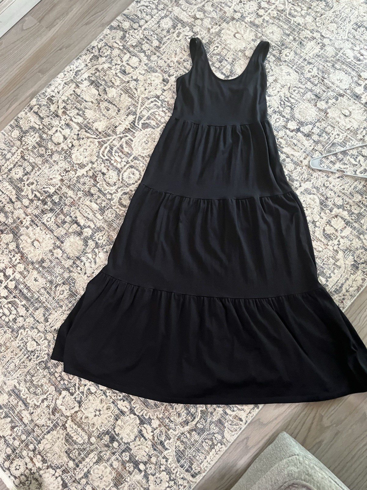 Crown & Ivy Women’s Black Sleeveless Scoop Neck Maxi Dress Long Size M
