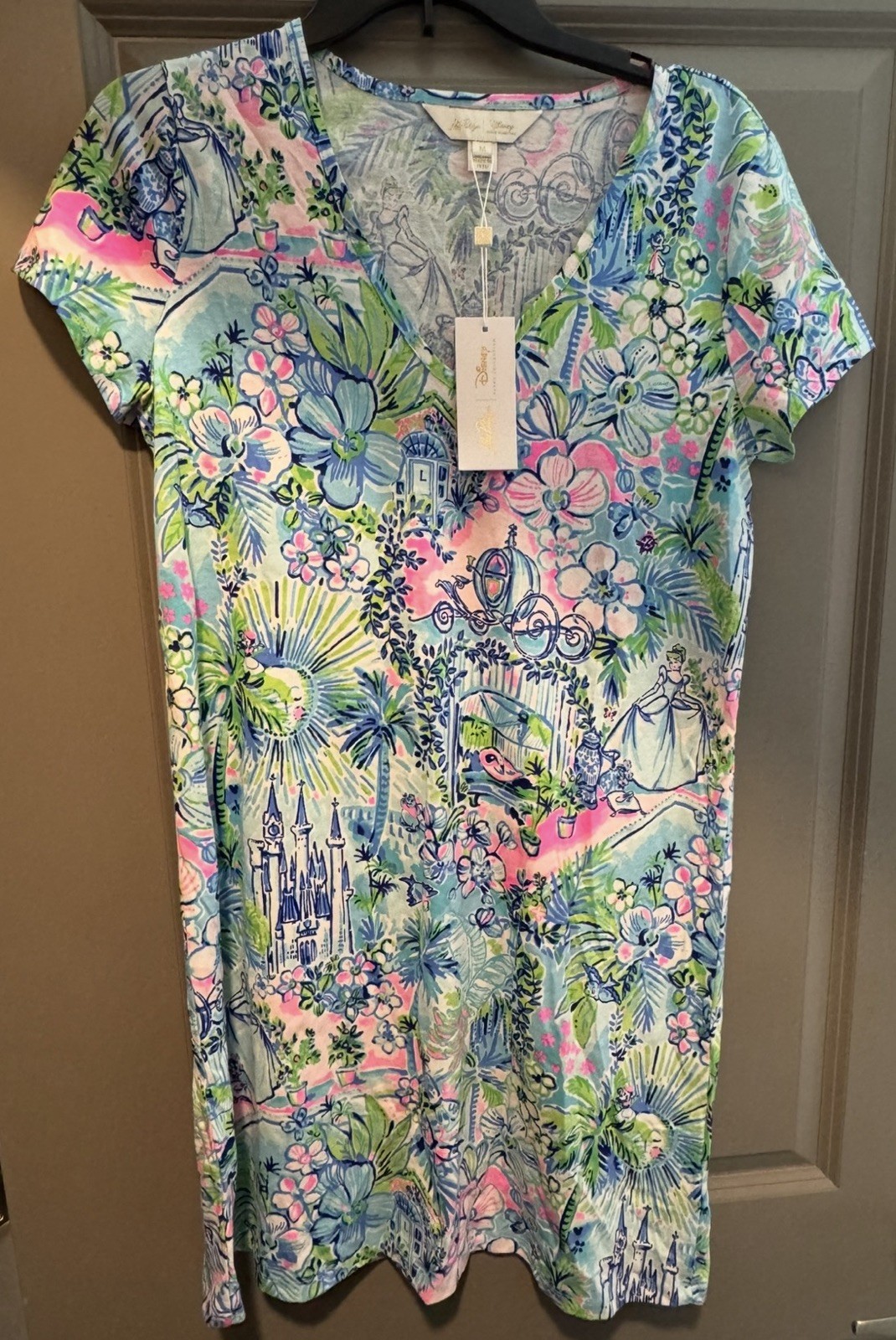 2025 Disney Parks Cinderella Etta V-Neck Dress by Lilly Pulitzer Size M NWT
