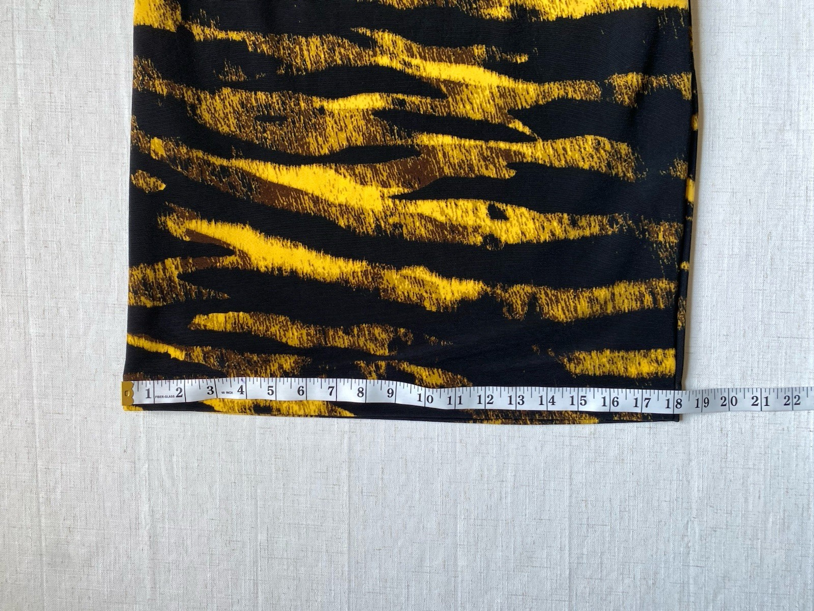 Michael Kors Tiger Stripe Bodycon Dress Small Black Yellow Animal Print Mesh Zip