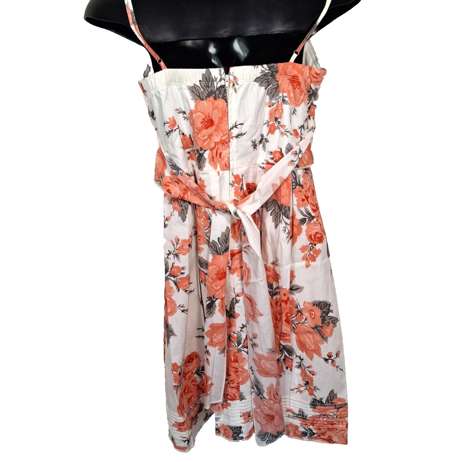 Speechless Women’s Chic Spaghetti Strap Preppy Orange Floral Sundress Size 9