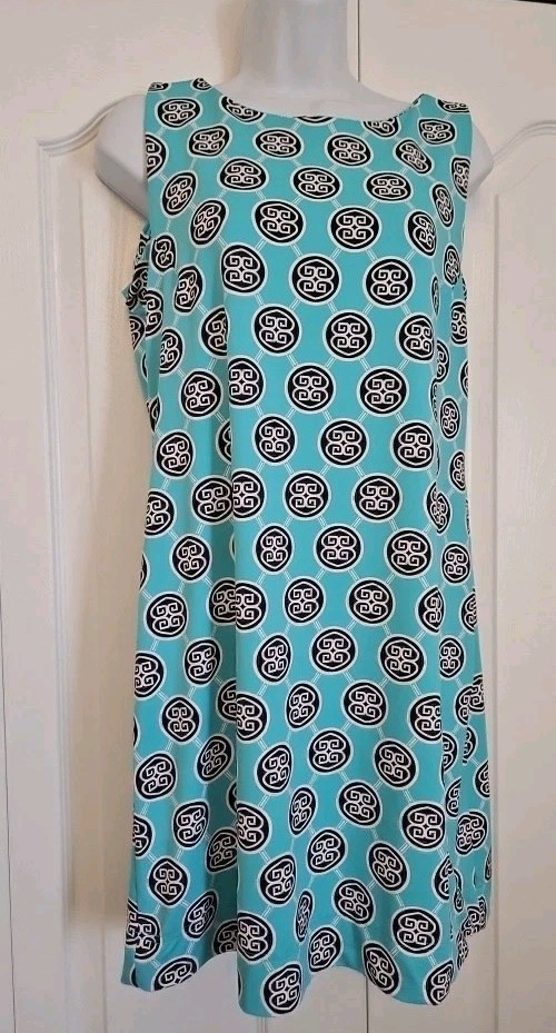Lulu B Lulu-B Shift Dress UPF 50+ Medallion Geometric Print Women Size Medium