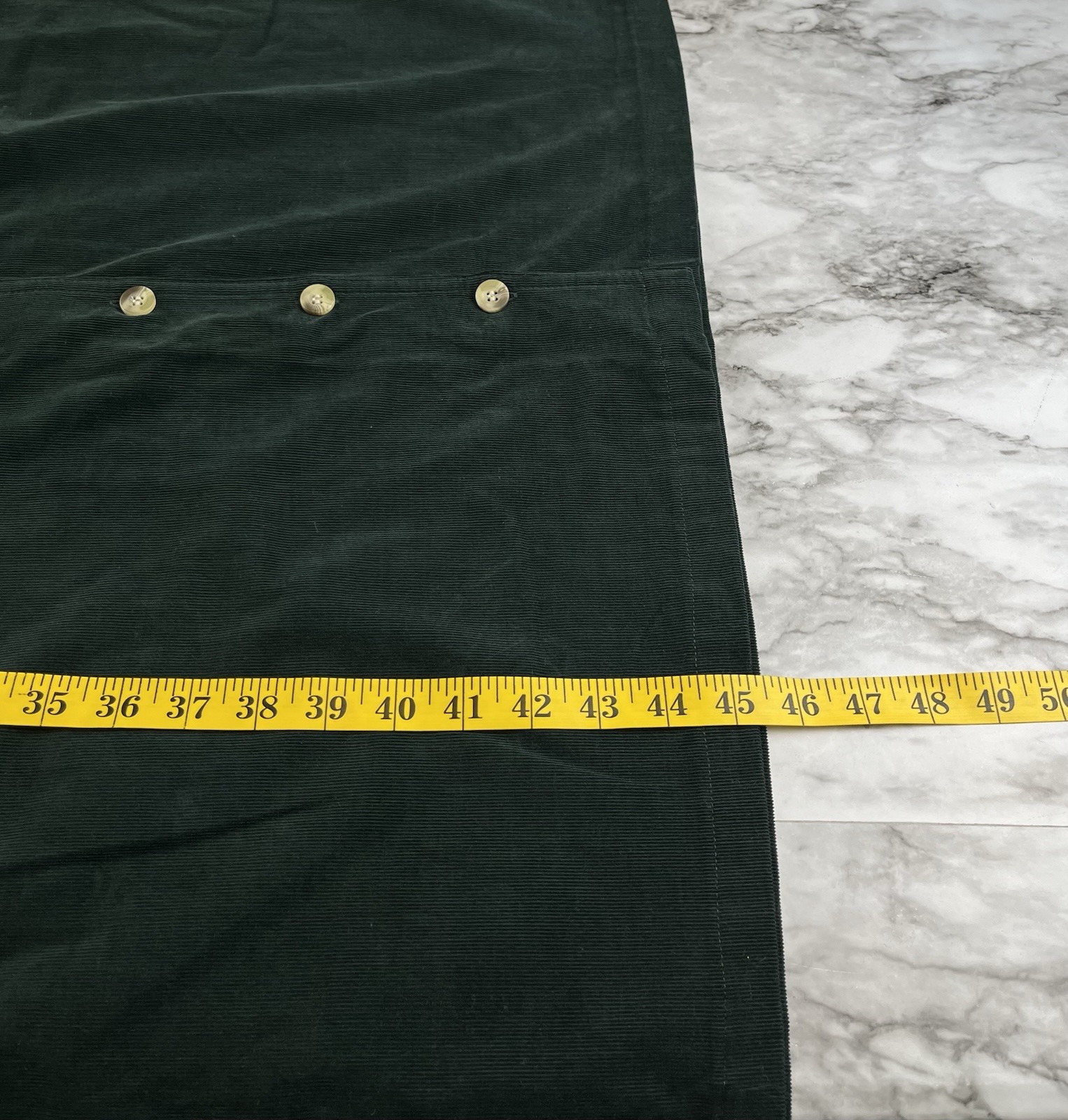 Original TY Wear Green Corduroy Maxi Dress Cottagecore Side Pockets Womens Lg