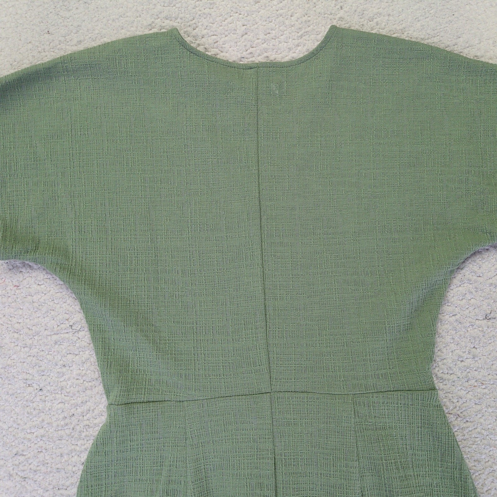 Madewell Sage Green Textured Faux Wrap Dress AL717 Womens XS Casual Short Sleeve