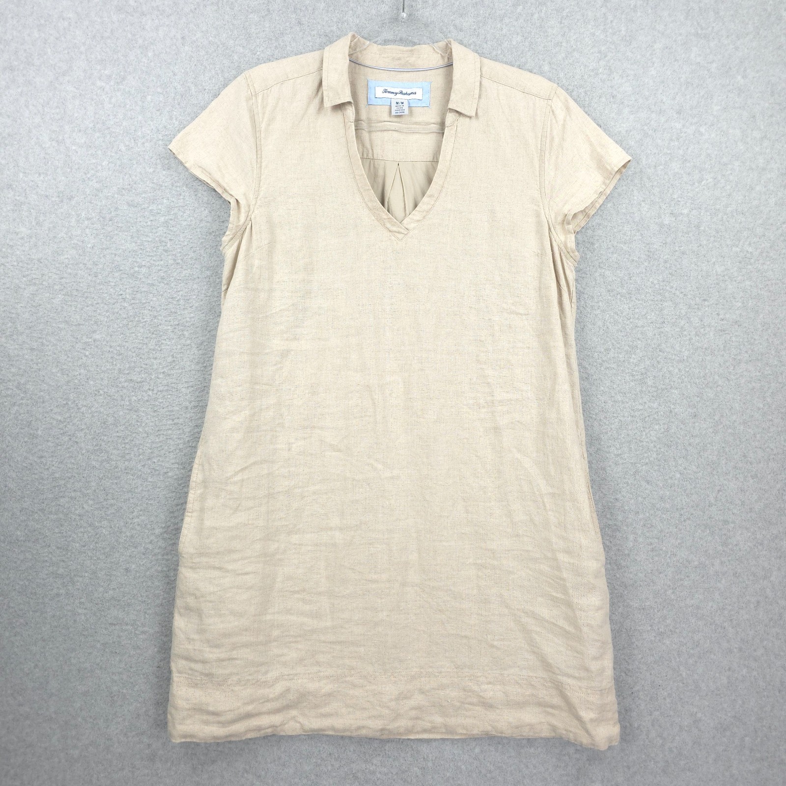Tommy Bahama Dress Medium Two Palms Linen Short Sleeve Collared Summer Beach