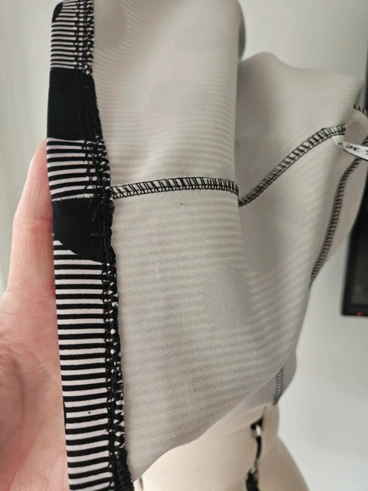 Fervente Black & White Polka Dot Stripe Stretch Dress