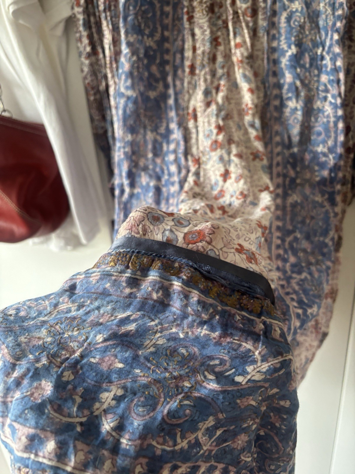 1970s vintage cotton gauze Indian block print dress true vintage antique size M