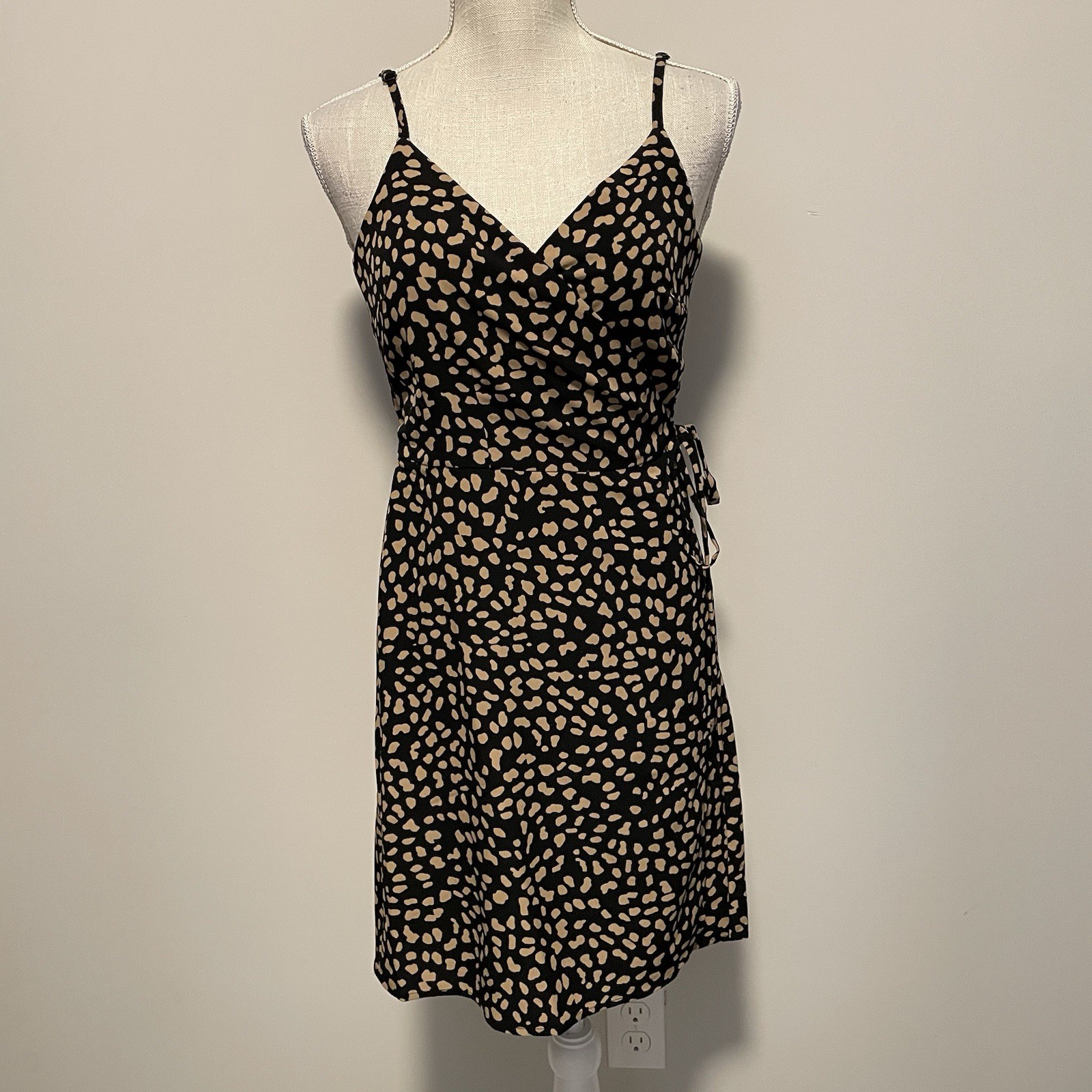 Sanctuary Leopard Print Wrap Dress Size S Small Animal Spot Sleeveless V-Neck