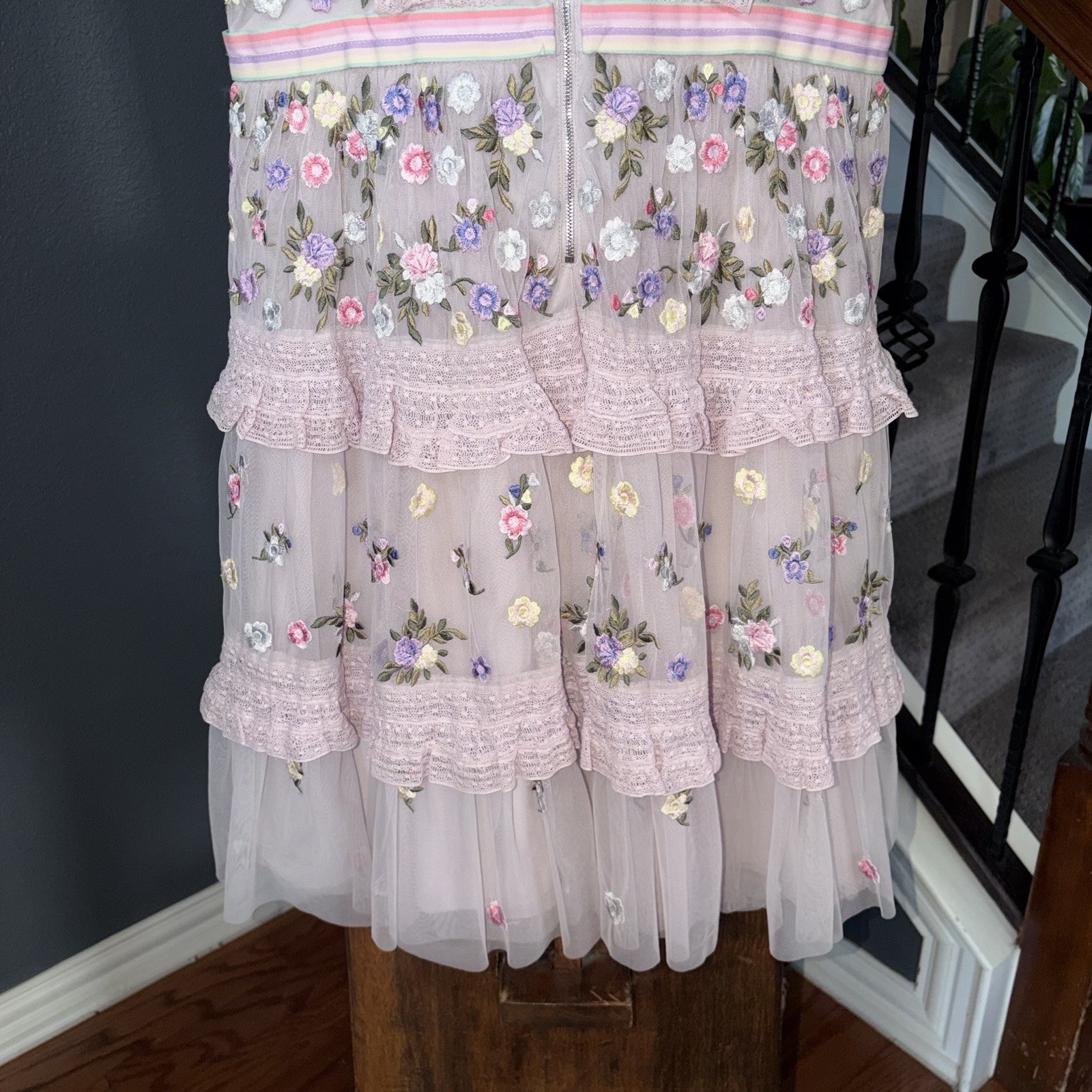 NWT Needle&Thread Prism Ditsy Mini Dress Floral Embroidery Lilac *SEE CONDITION