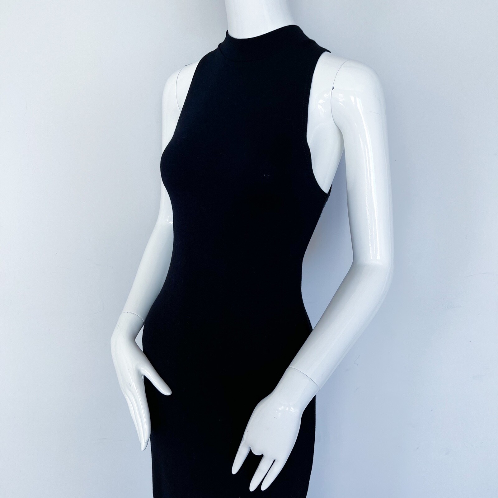 Rebecca Collection | EU38 6 Sexy Maxi Mock Neck Halter Stretch Dress Back Slit