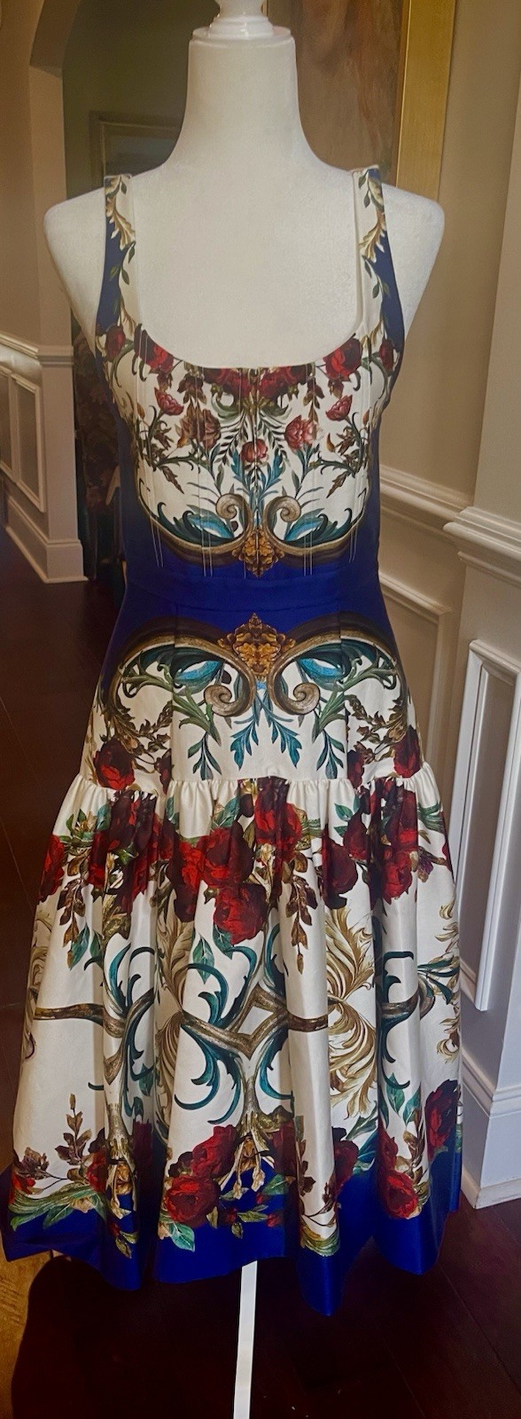 Alice and OLIVIA DIANA STRUCTURED MIDI DRESS In GILDED ROSE US 6 UK /AU 10 NWT
