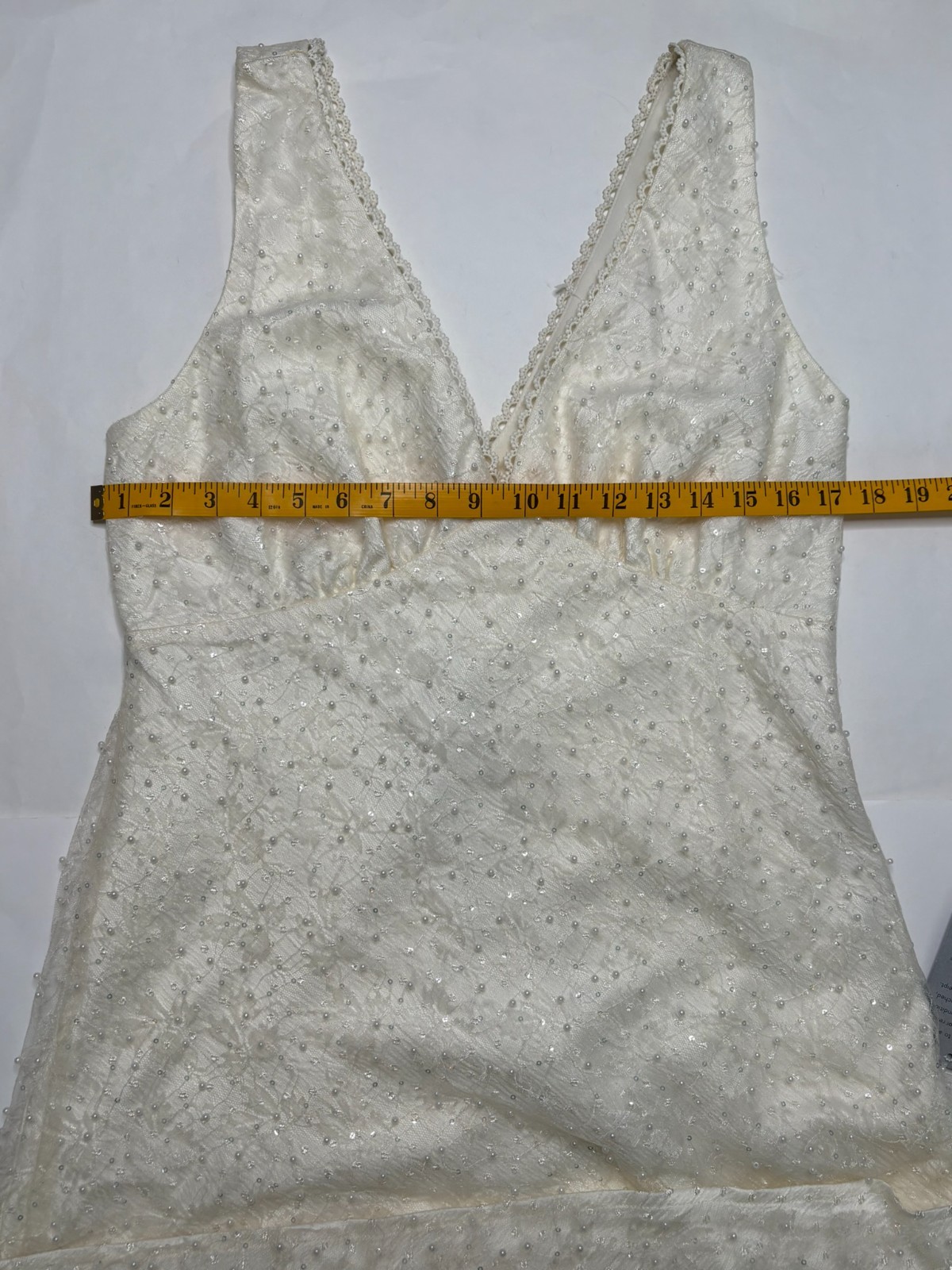 Embellished Beaded Sleeveless Maxi Dress Cream – NWT Formal Evening Gown – Large