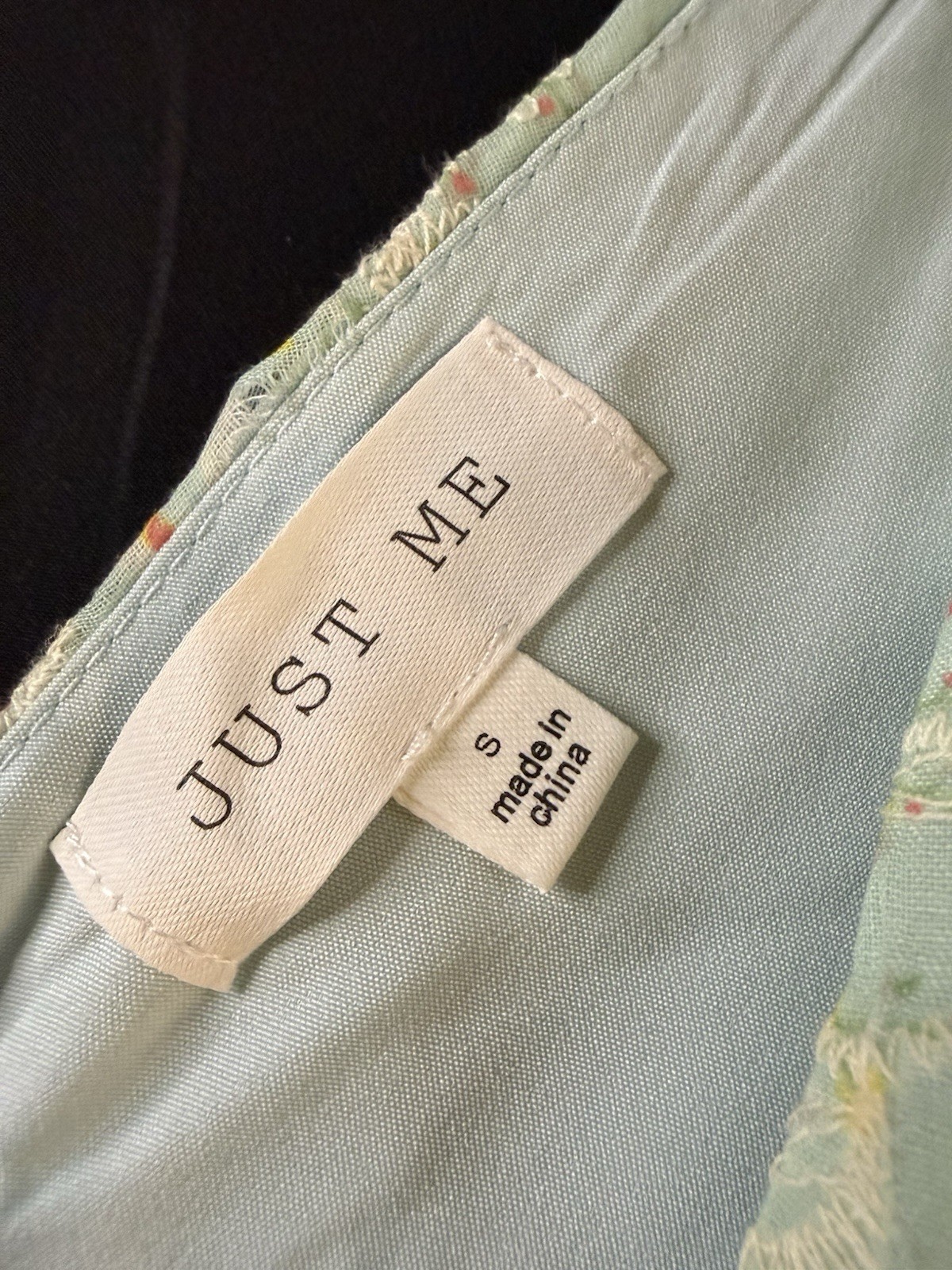 Just Me Mint Green Floral Lace Tiered Midi Dress Size Small Romantic Cottagecore