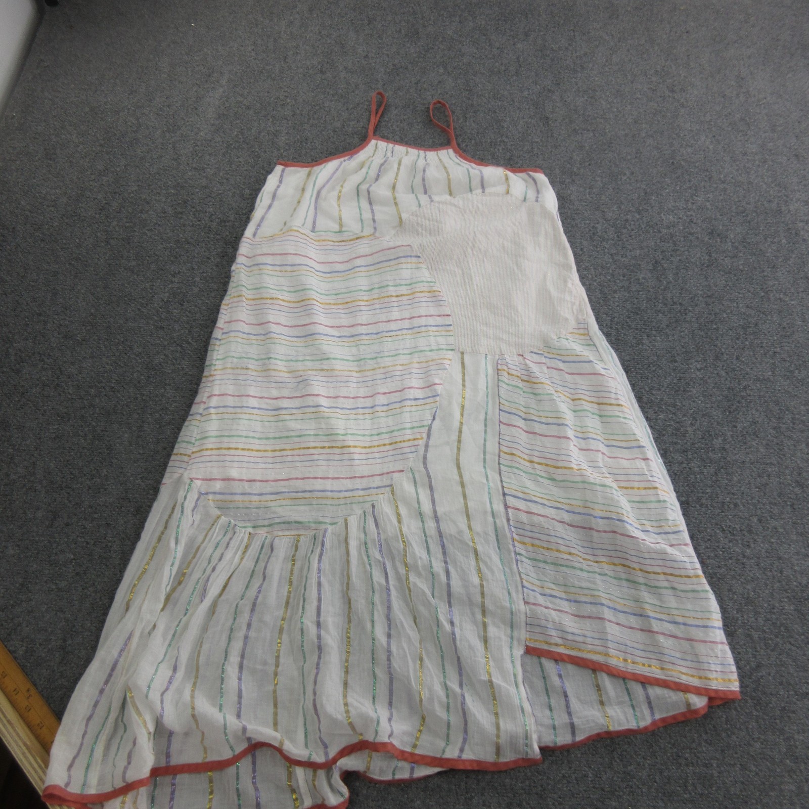 Akemi + Kin Dress Womens XXS Multicolor Striped Maxi Scoop Neck Boho Sundress