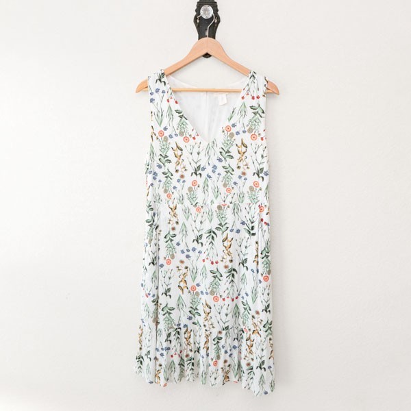 Rachel Ashwell Floral Dress Womens 10 Cottagecore Sleeveless Midi Pockets Rustic