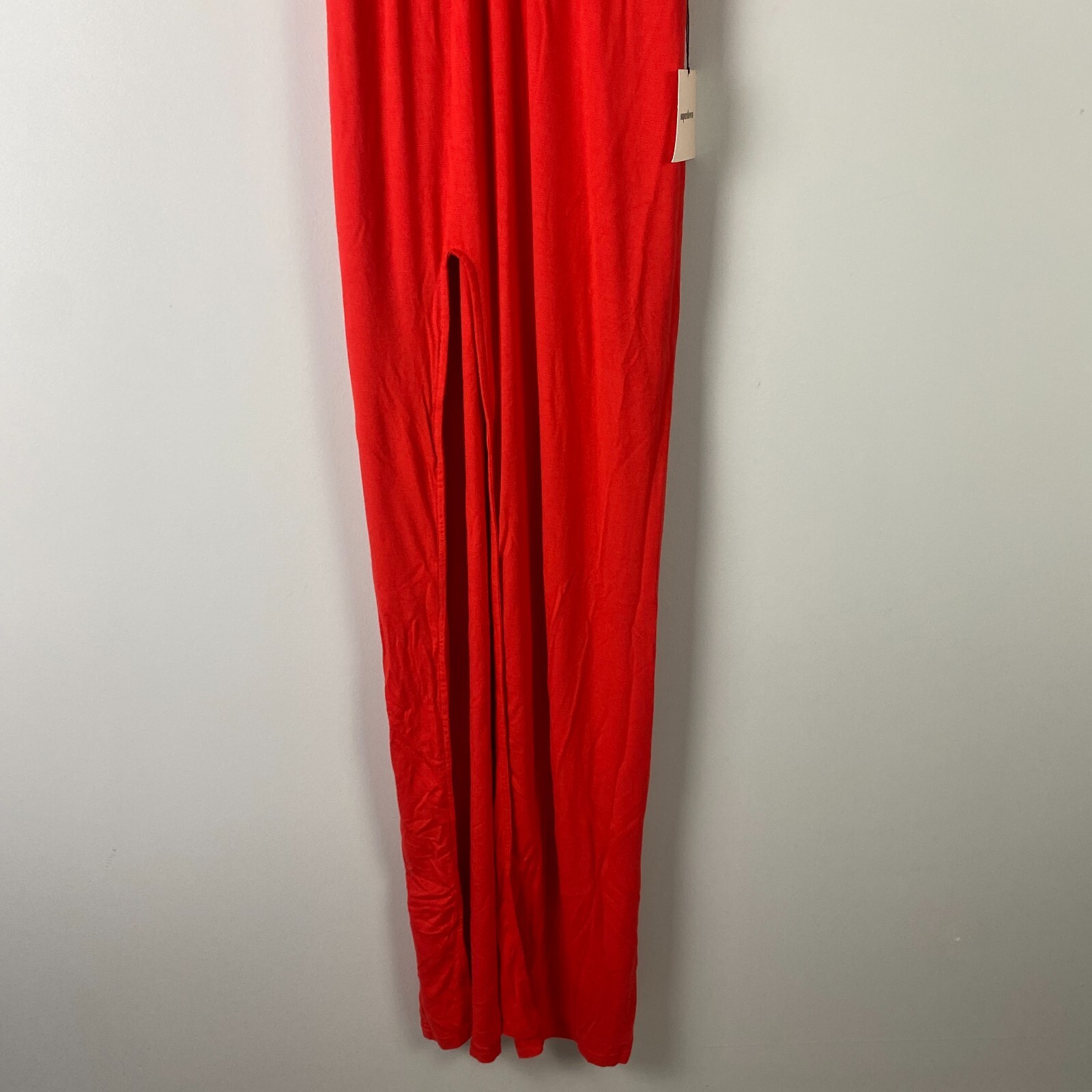 Superdown Erika Plunging Maxi Dress Size M Red Bodycon Backless Slit NEW