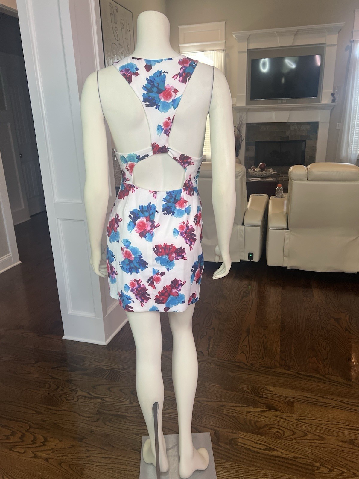 LOVERS+FRIENDS, Revolve Jetset Cutout Skater Dress in Floral Bouquet Size Small