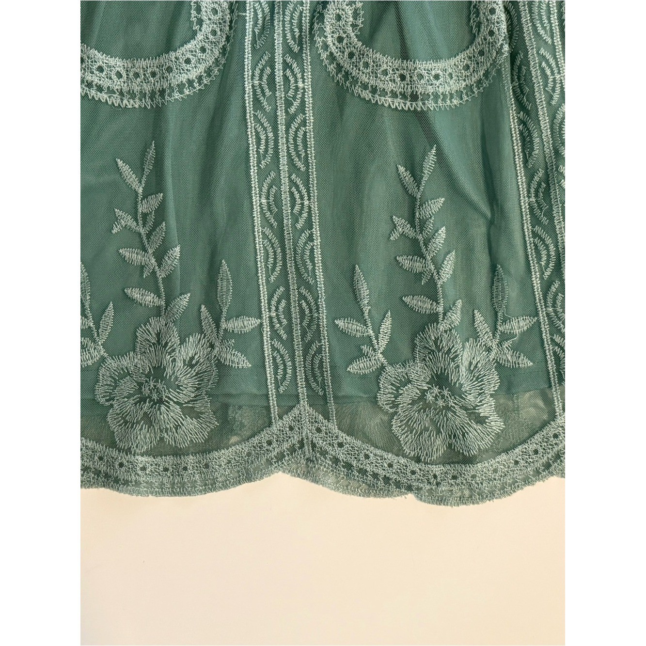 PinkBlush Sage Green Embroidered Lace Maternity Maxi Dress S Romantic Fairycore