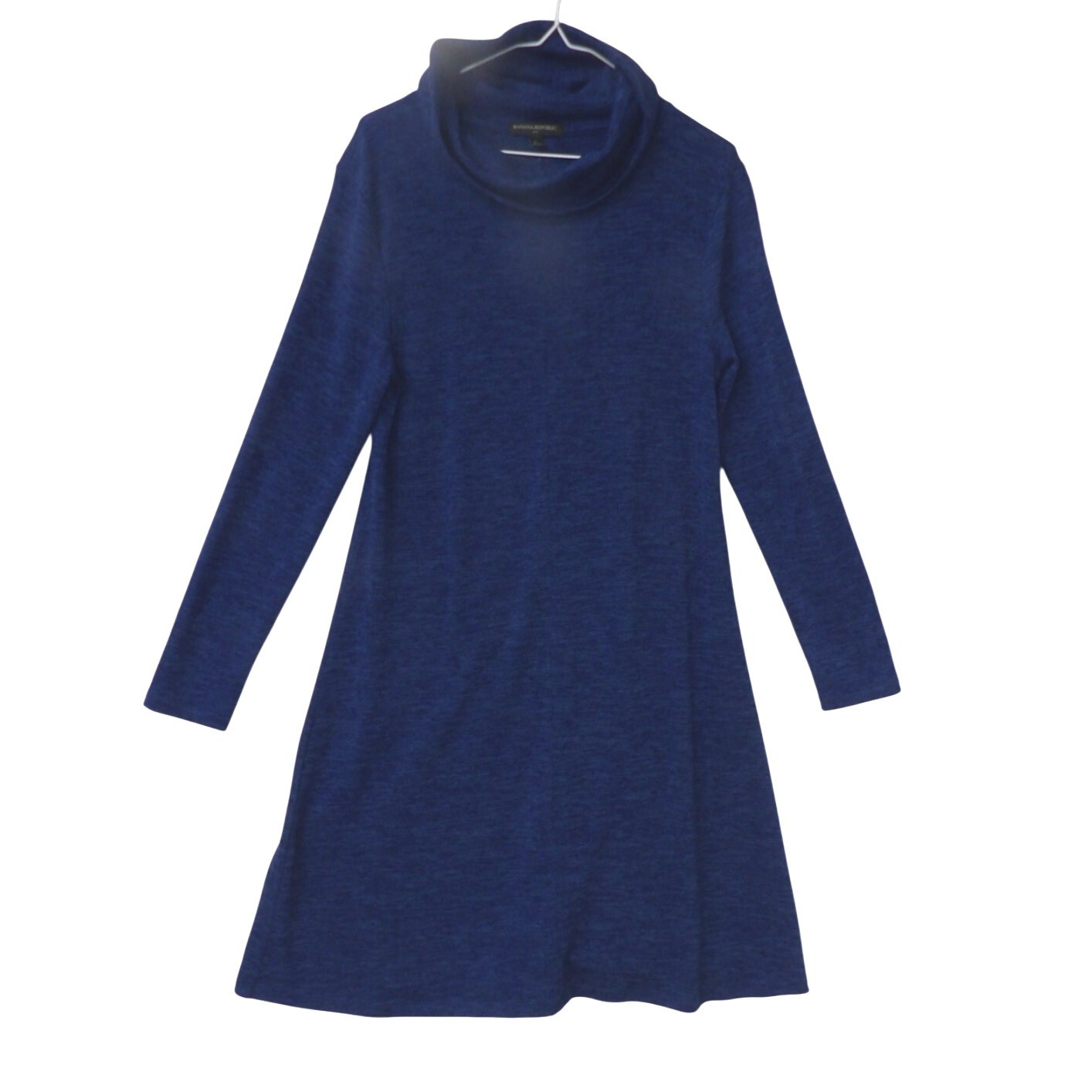 Banana Republic Blue Heathered Turtleneck Long Sleeve A-Line Sweater Dress Small