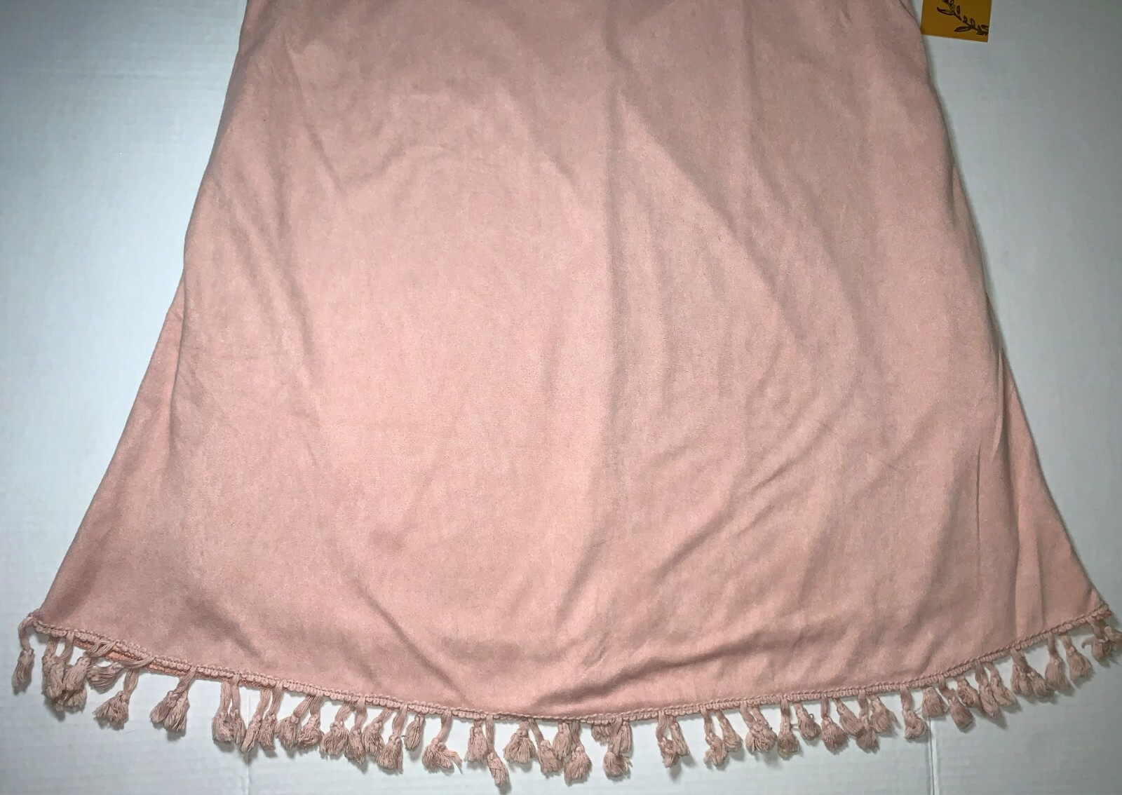 NEW Andree By Unit Pink Sueded Sleeveless Fringe Lined A-Line Dress Women’s S